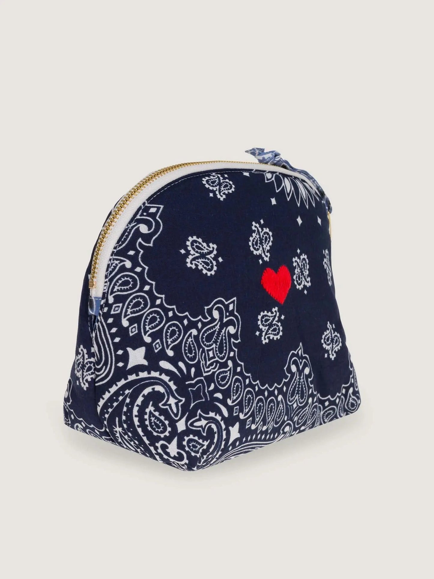 Mini Toiletry Bag - HEART - Navy / Chambray