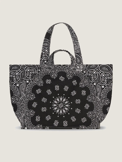 Quilted Maxi Cabas Tote - LOVE - All Black