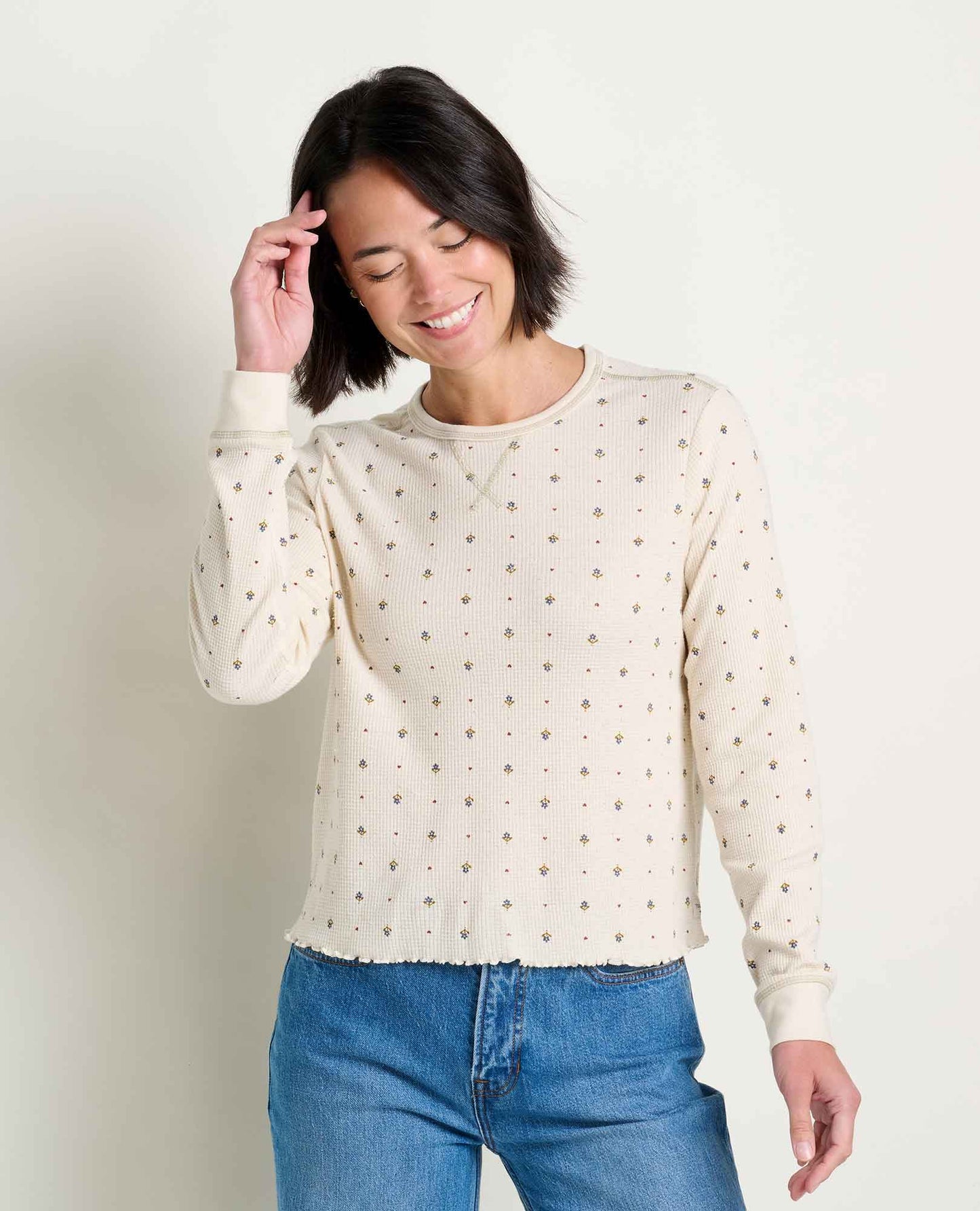 Soft Waffle Knit Crew Tee | Organic Cotton Blend