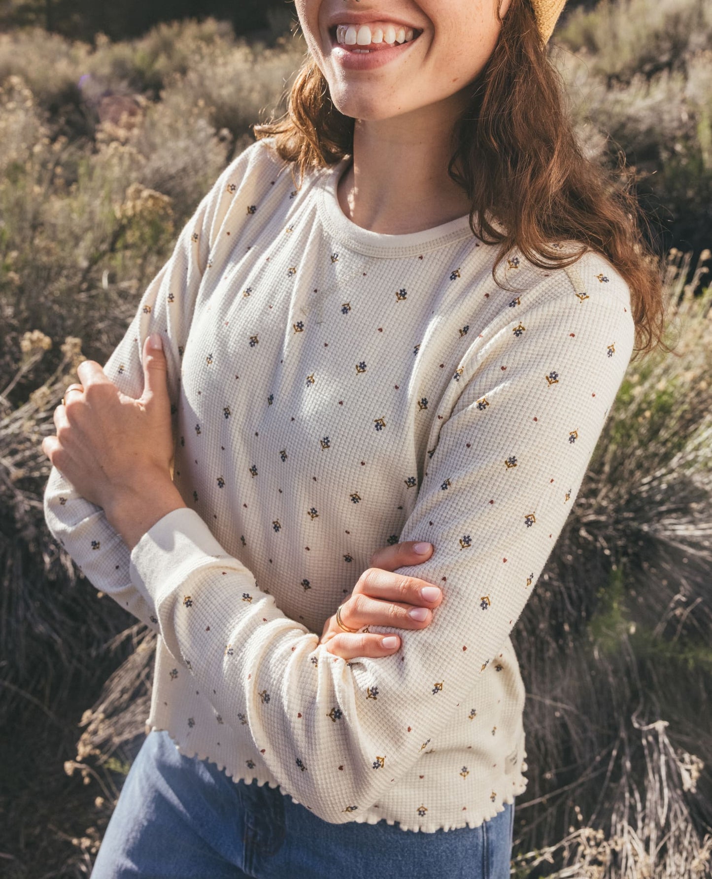 Soft Waffle Knit Crew Tee | Organic Cotton Blend