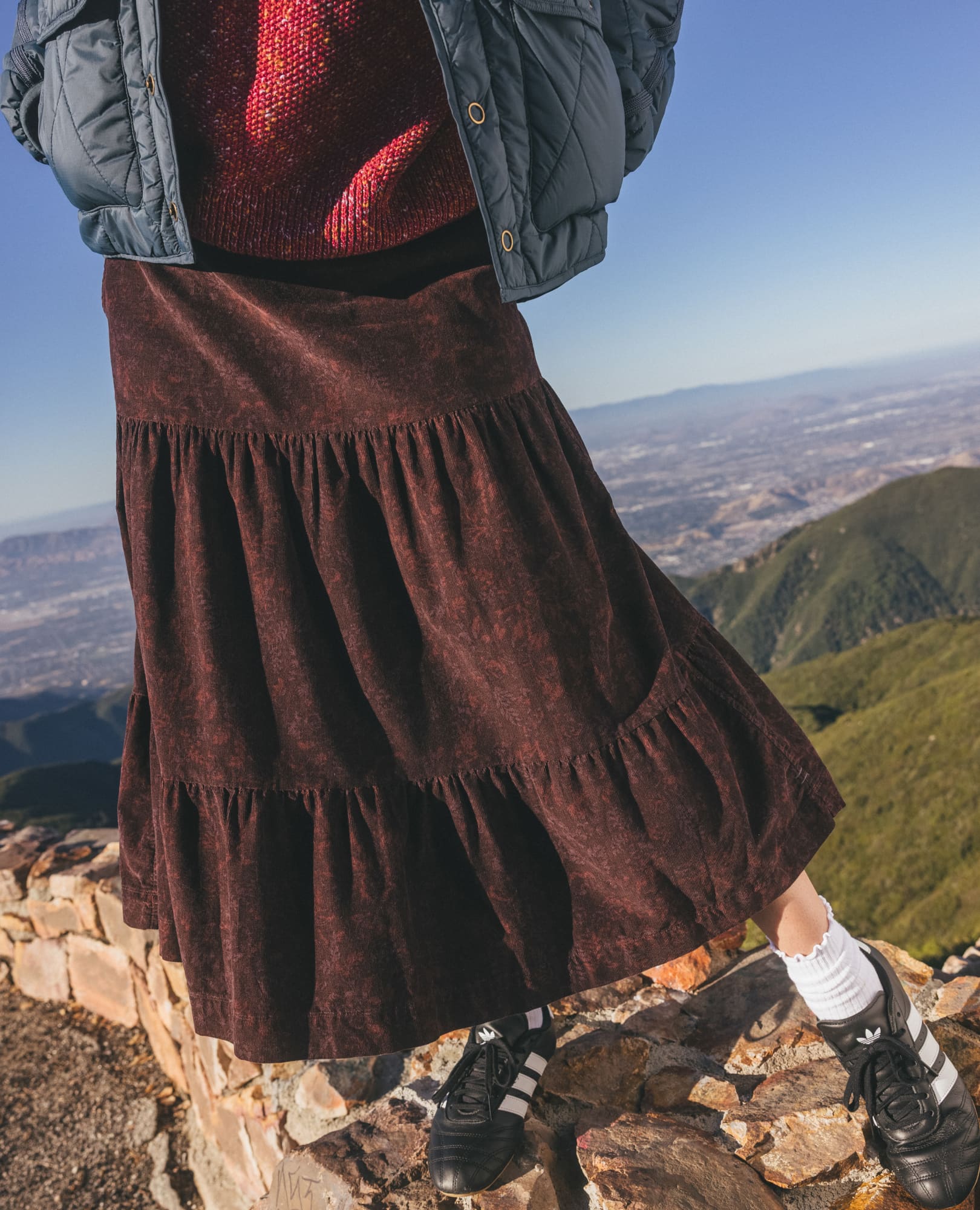 Cattail Corduroy Tiered Midi Skirt | Toad&Co