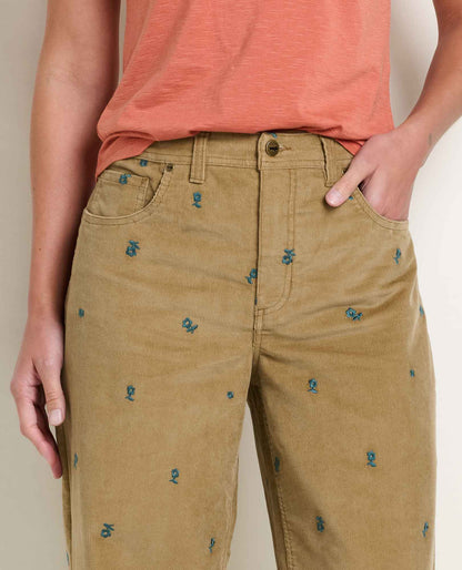 Women's Coaster Corduroy Wide Leg Pant Embroidered | Toad&Co