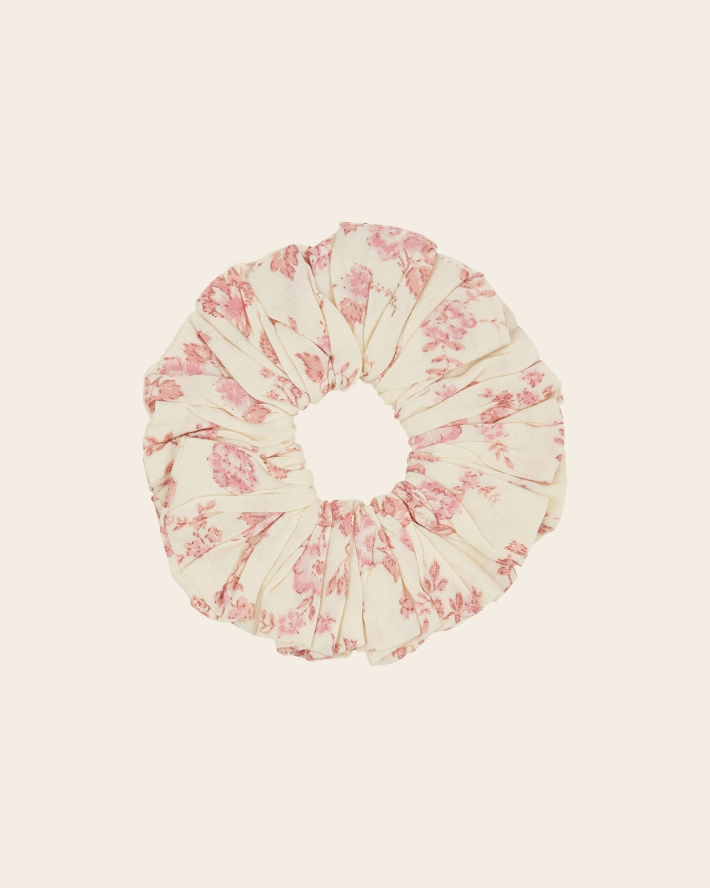 Scrunchie          Ecru and pink floral