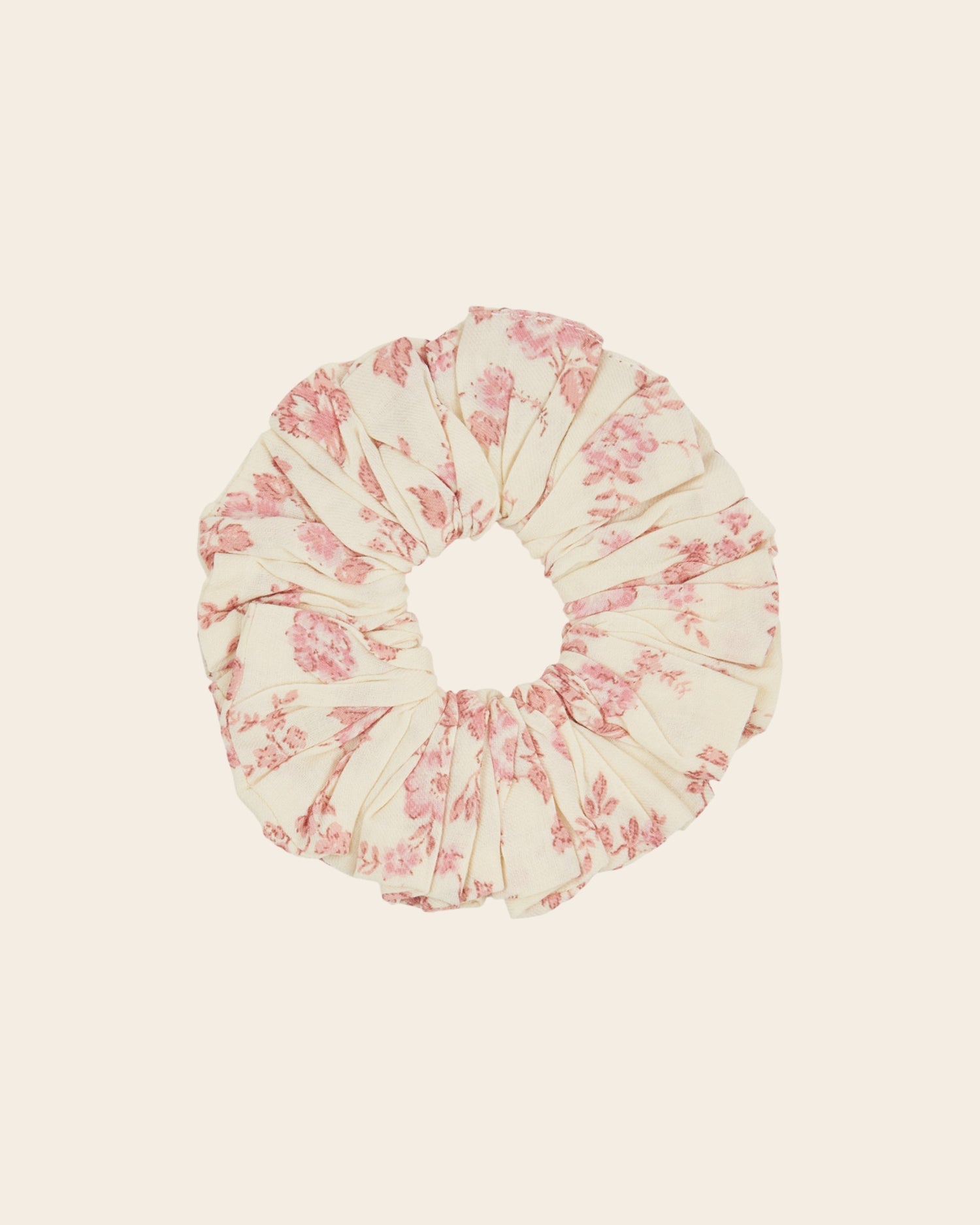 Scrunchie          Ecru and pink floral