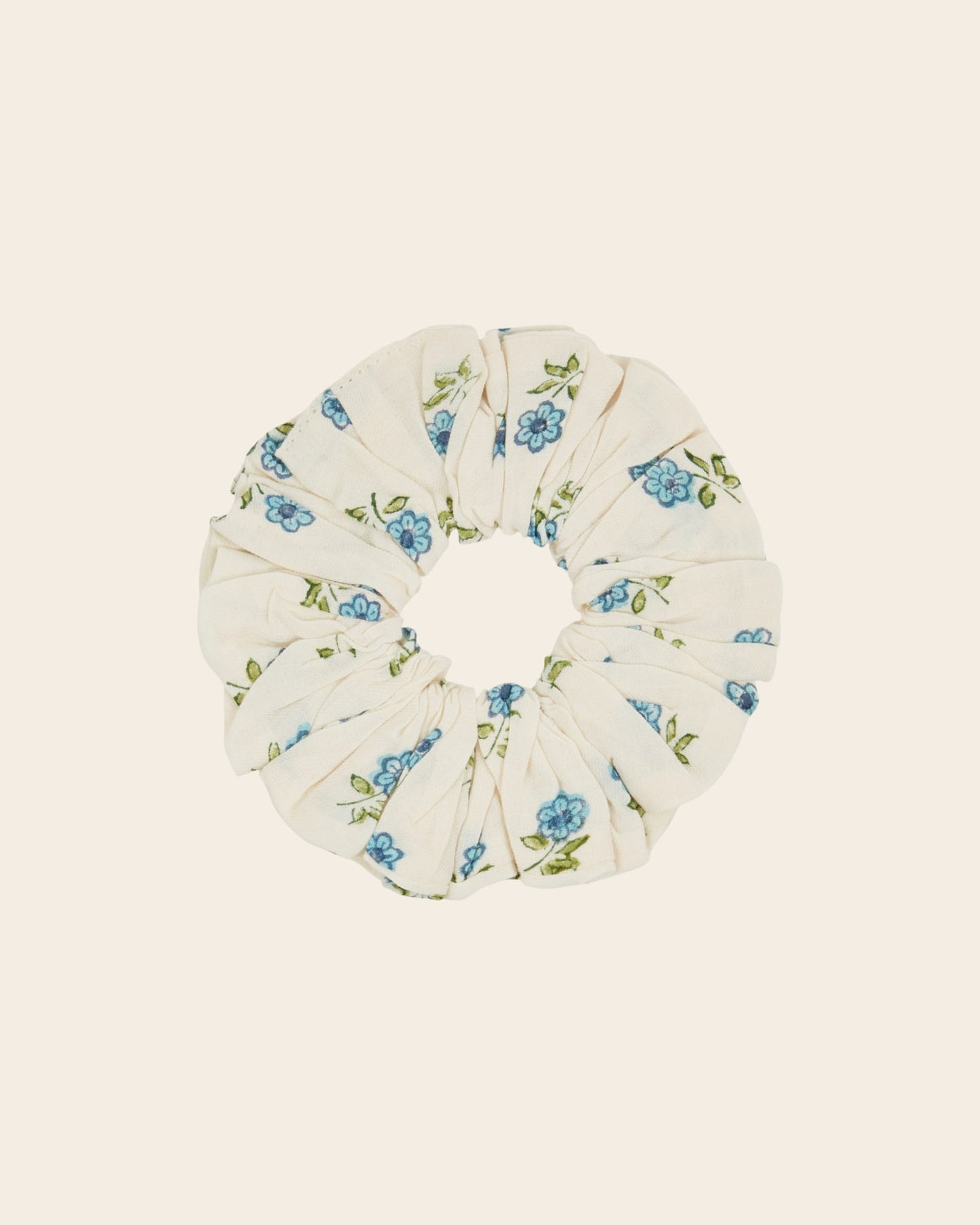 Scrunchie          Ecru and blue floral