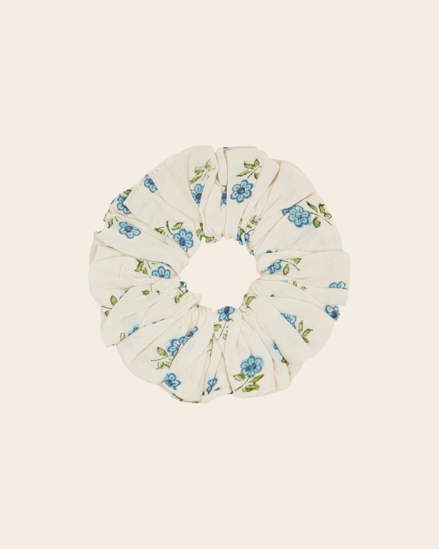 Scrunchie          Ecru and blue floral