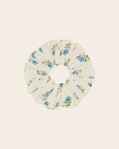 Scrunchie          Ecru and blue floral