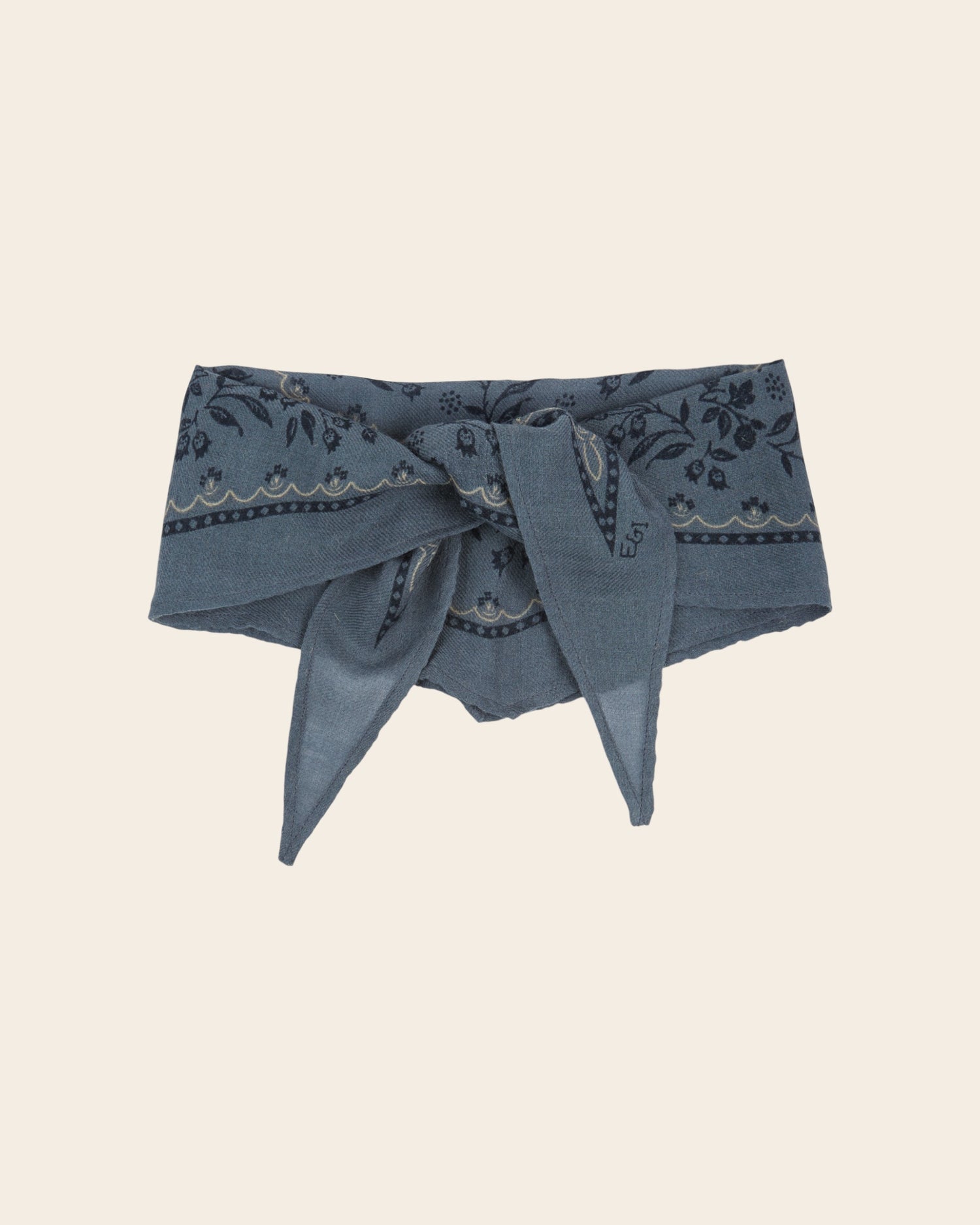 Tie scarf          Floral blue gray