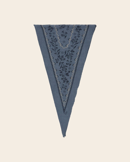 Tie scarf          Floral blue gray