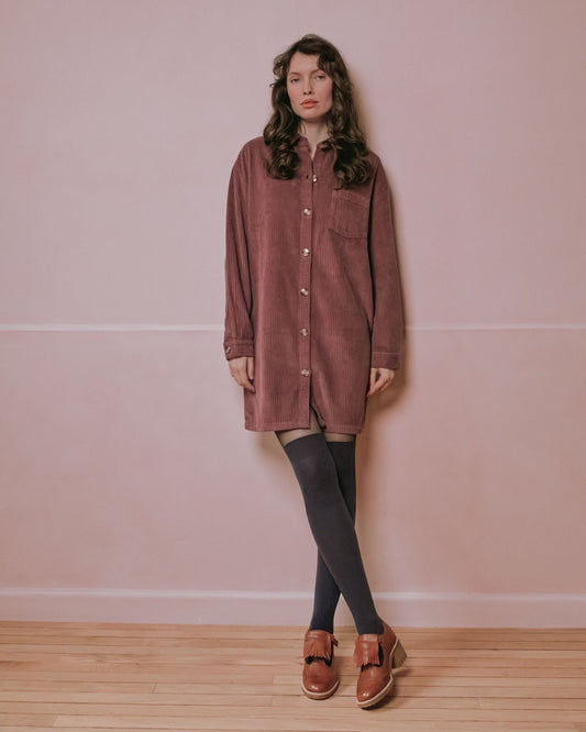 Velvet Shirt Dress