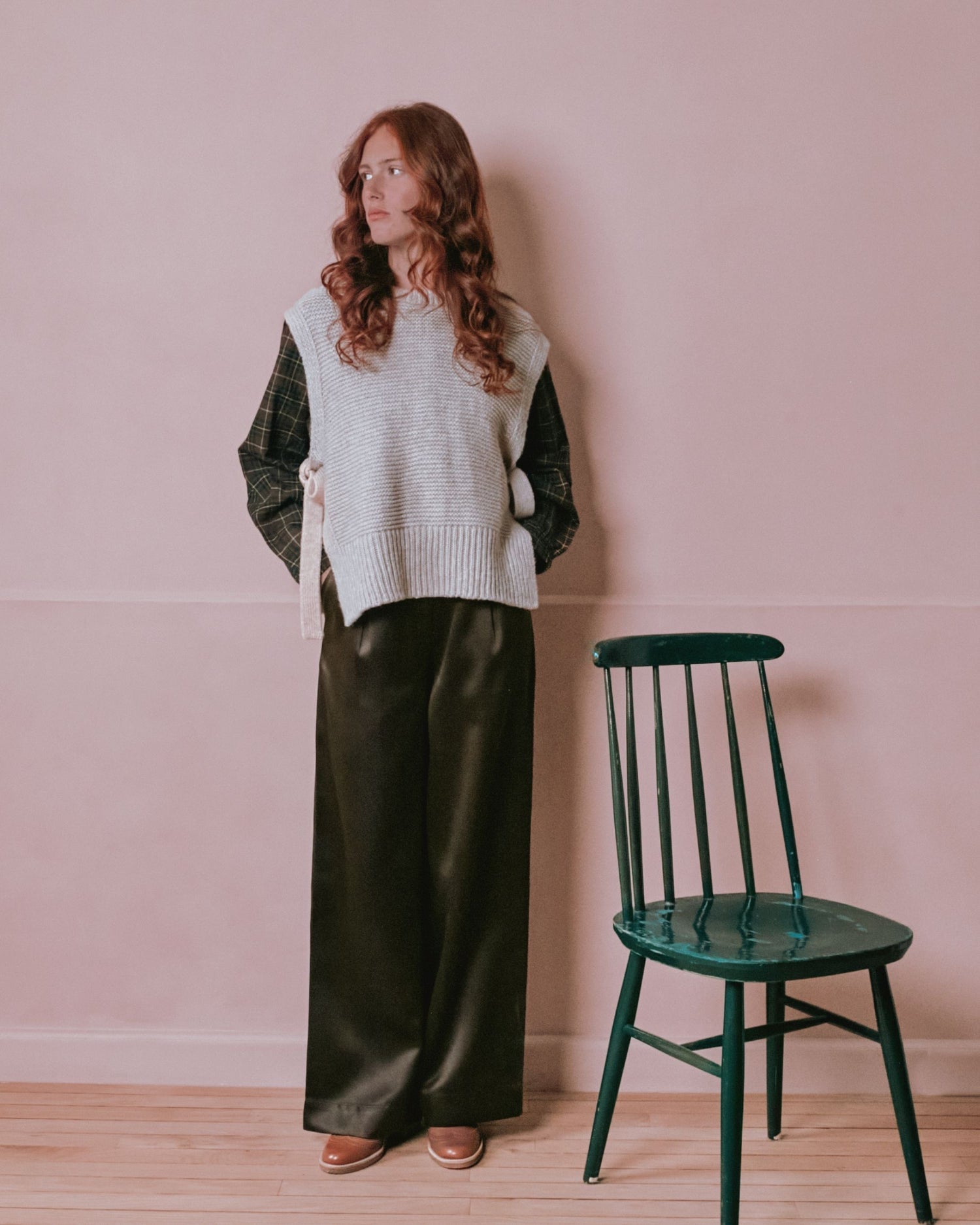 Tie Sleeveless Sweater