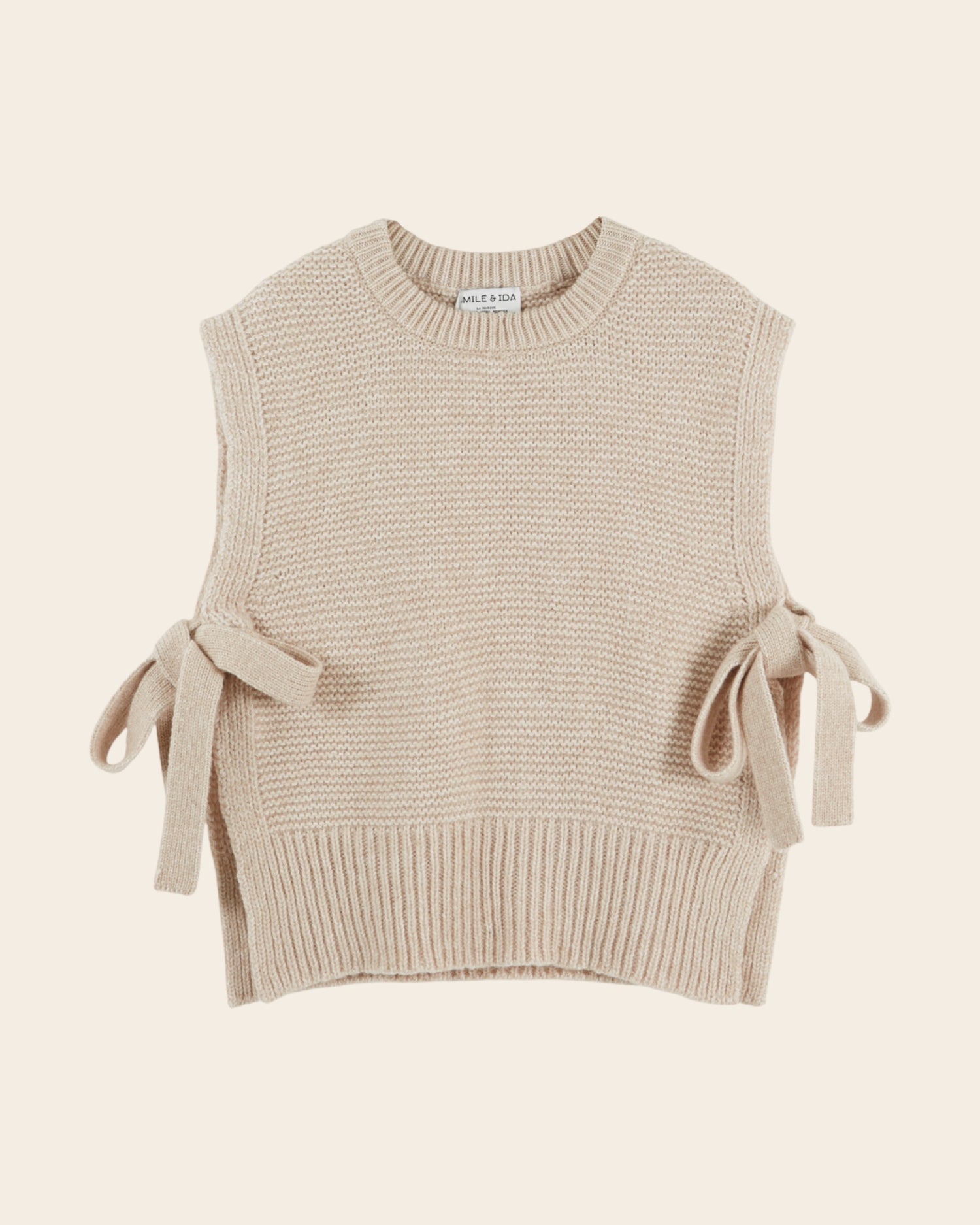 Tie Sleeveless Sweater