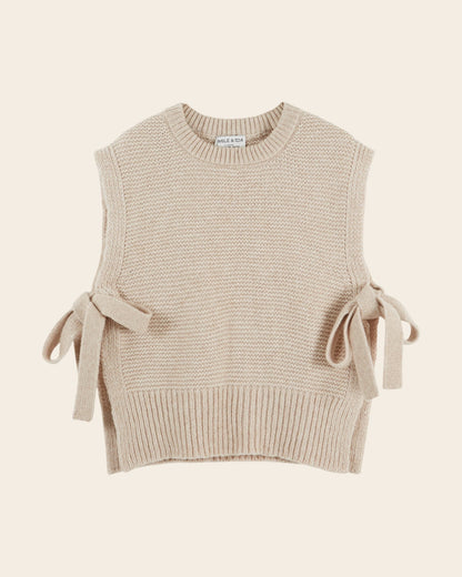 Tie Sleeveless Sweater