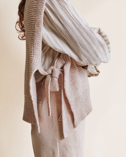 Tie Sleeveless Sweater
