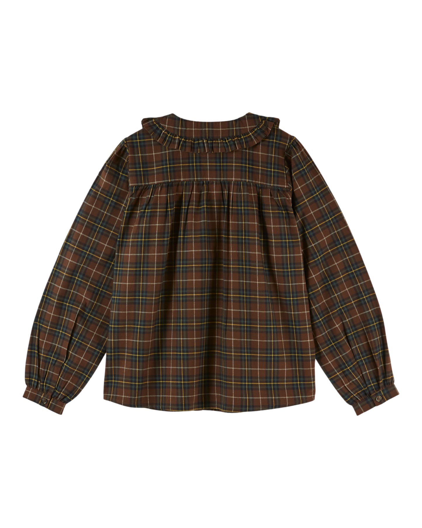 Emile et Ida Pleated Blouse in Flannel Boreal