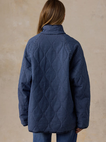 Topsail Quilted Jacket - Riverline Stripe