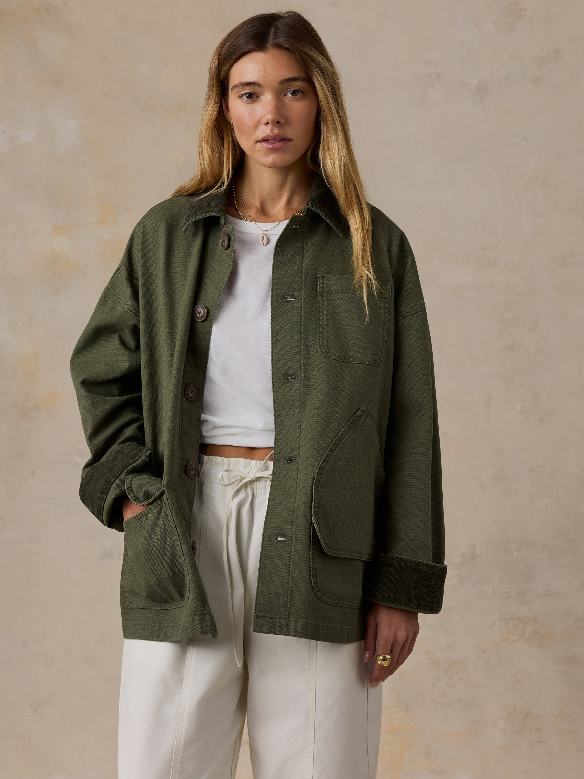 Sunwashed Canvas Barn Jacket - Olive Night