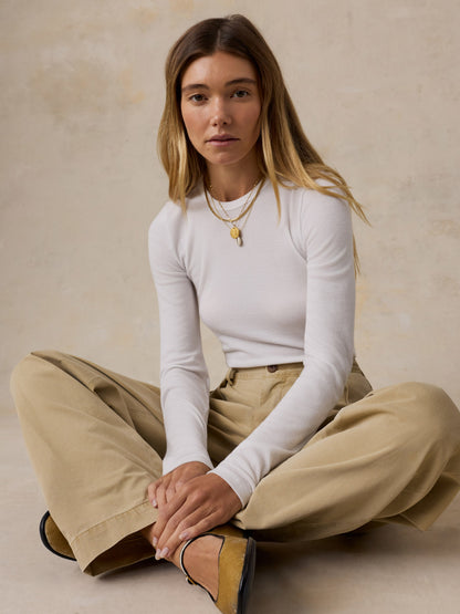 Featherweight Freestyle Layering Crew - White