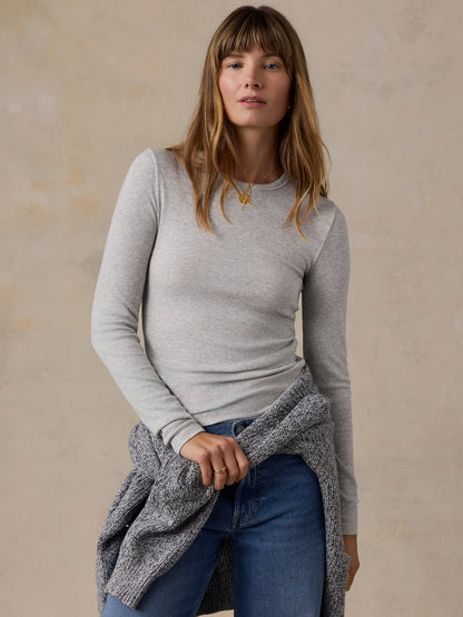 Featherweight Freestyle Layering Crew - Light Grey Heather