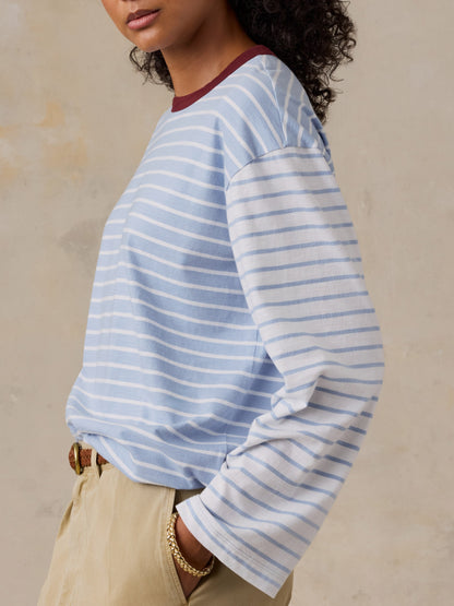 Sunwashed Long-Sleeve Retro Tee - Coldstream Stripe