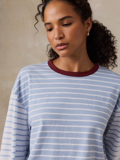 Sunwashed Long-Sleeve Retro Tee - Coldstream Stripe