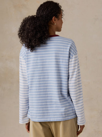 Sunwashed Long-Sleeve Retro Tee - Coldstream Stripe