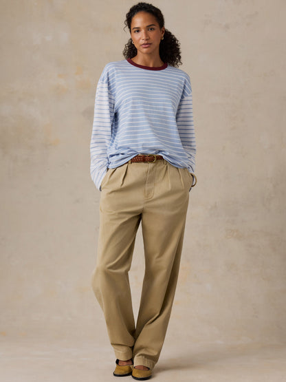 Sunwashed Long-Sleeve Retro Tee - Coldstream Stripe