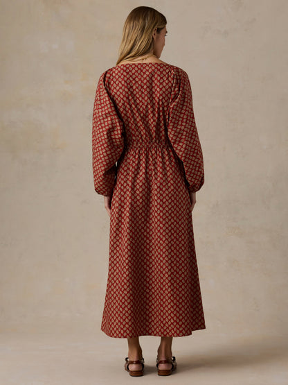 Coastal Poplin Suri Dress - Autumn Petals
