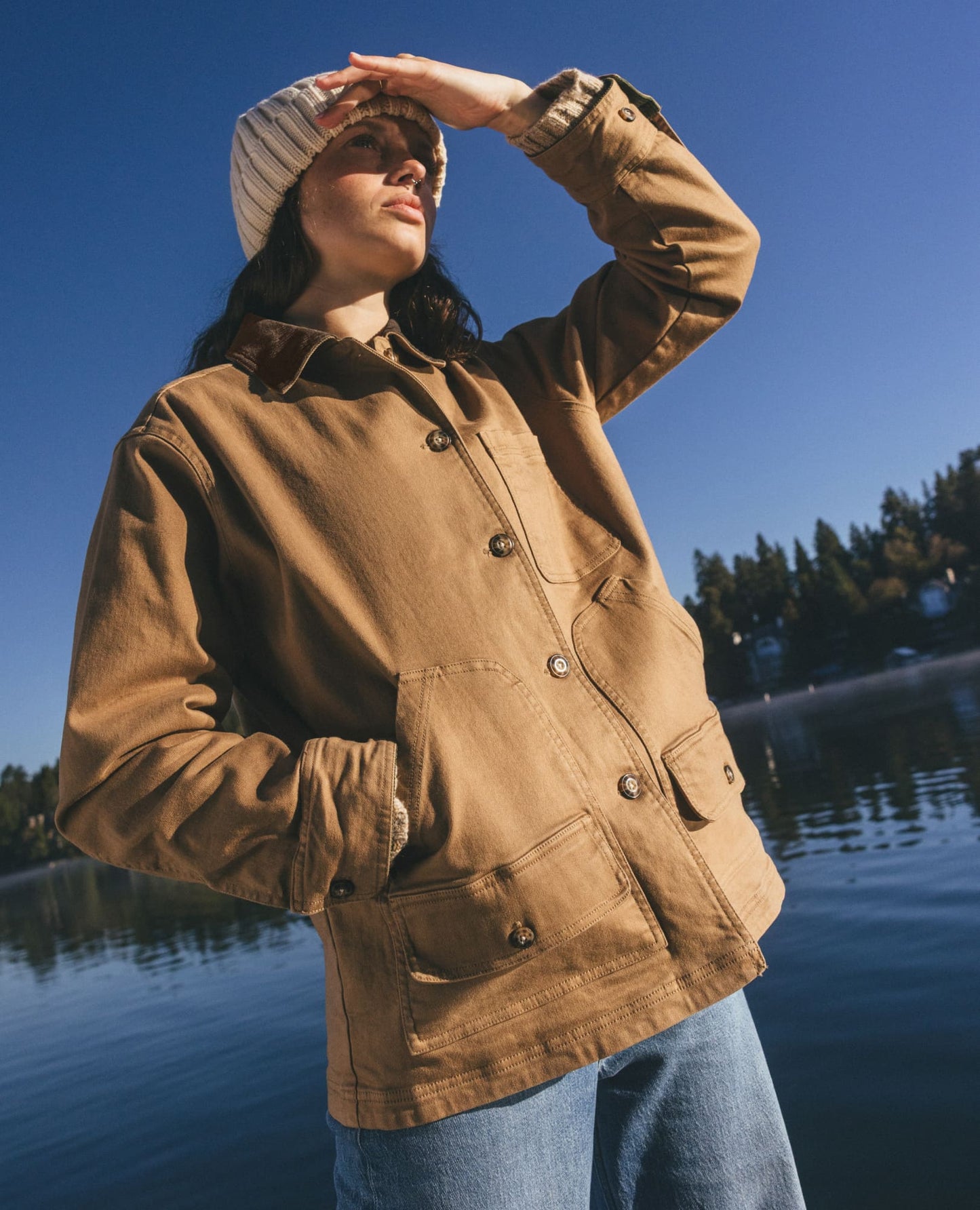 Women's Organic Cotton Balsam Denim Barn Jacket | Chore Coat