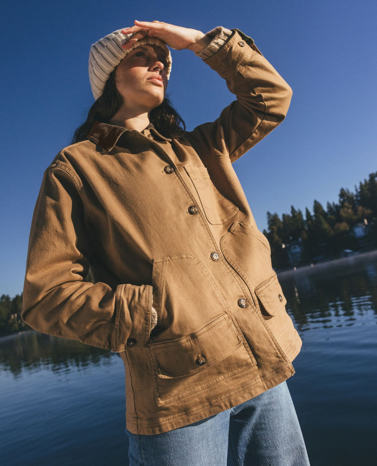 Women's Organic Cotton Balsam Denim Barn Jacket | Chore Coat