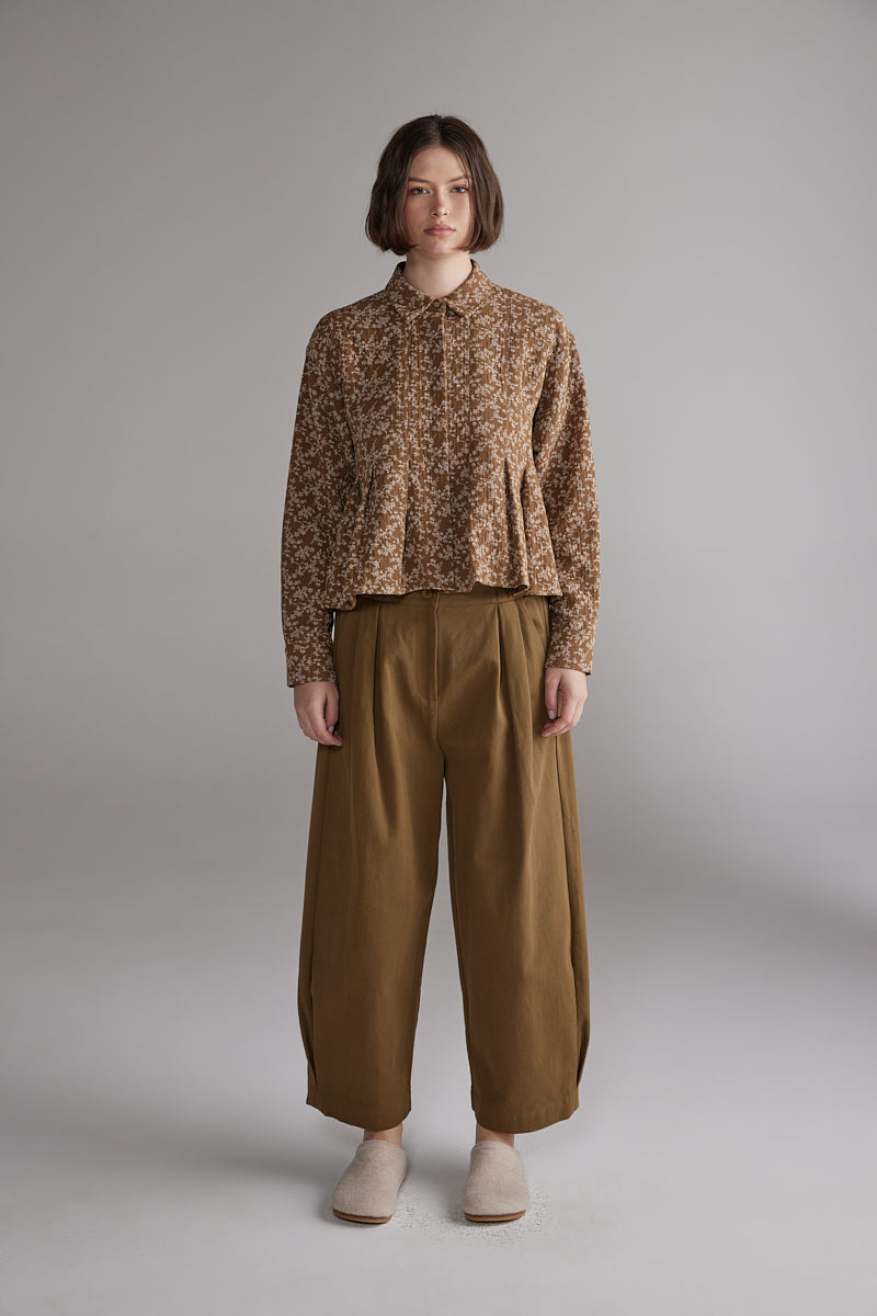 Printed Pleated Blouse
