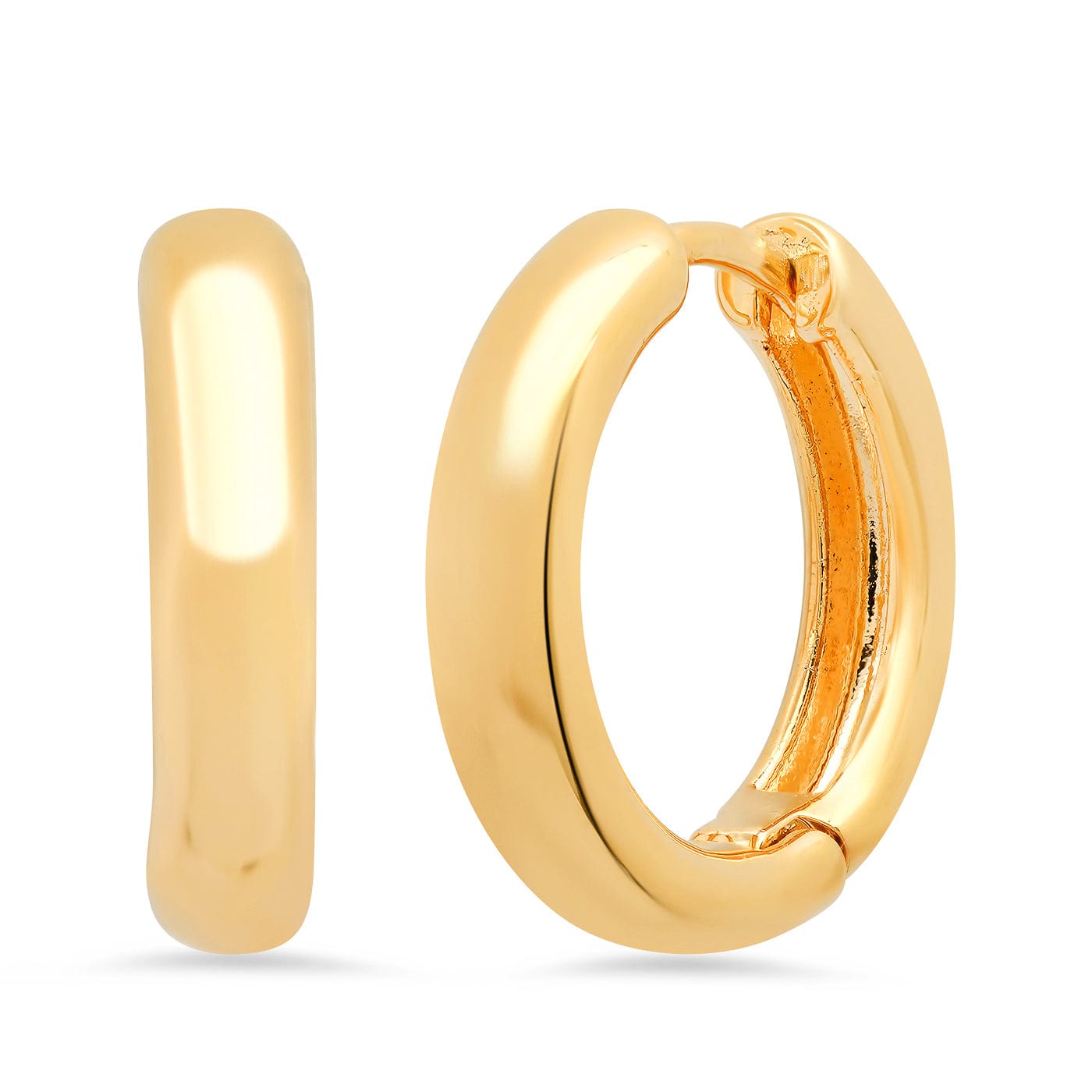 Thick Gold Huggie Earrings