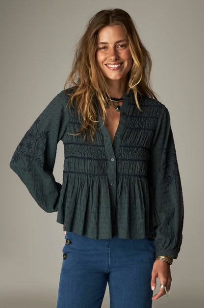 Darla Blouse in Vintage Turquoise