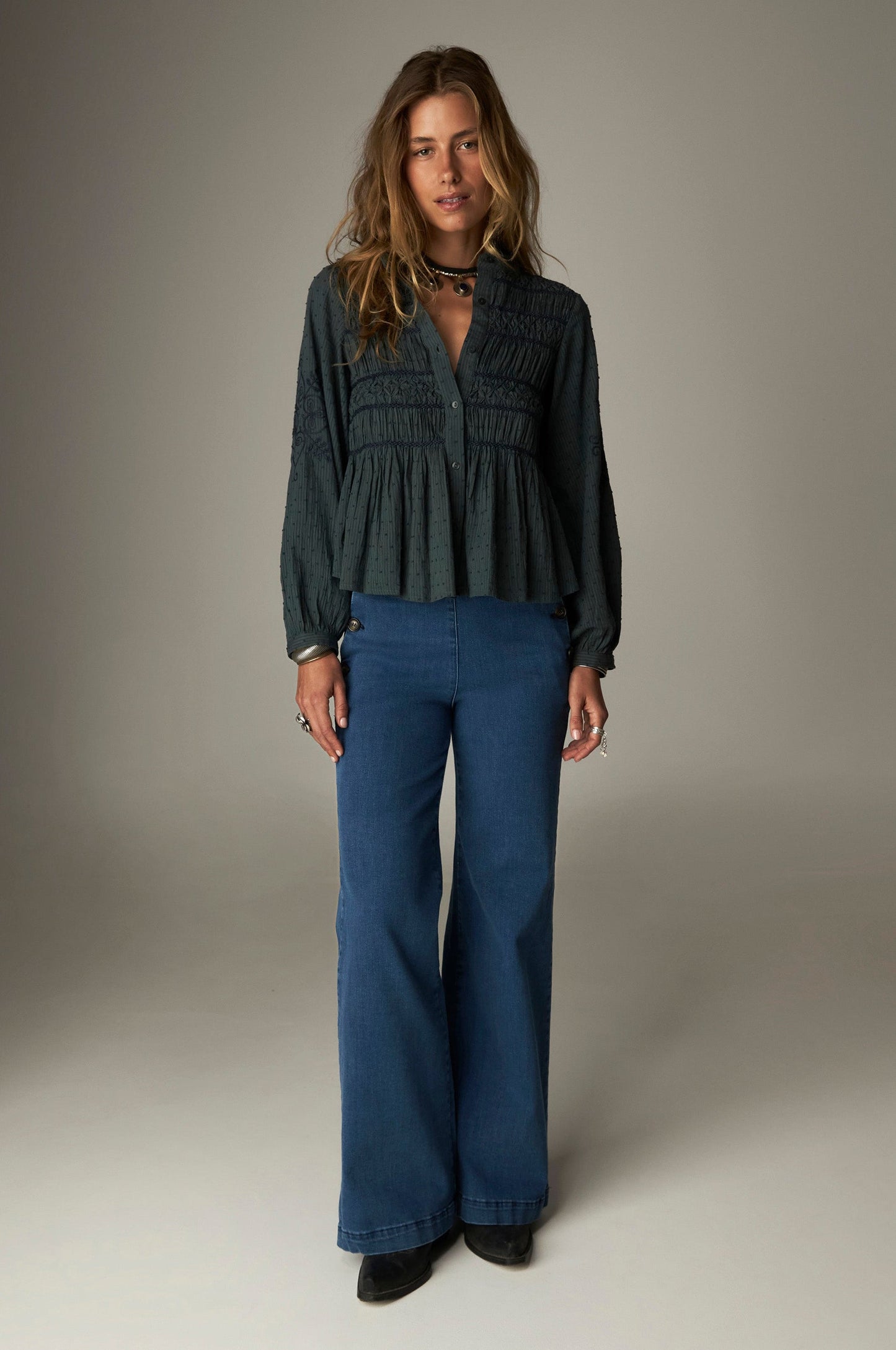 Darla Blouse in Vintage Turquoise