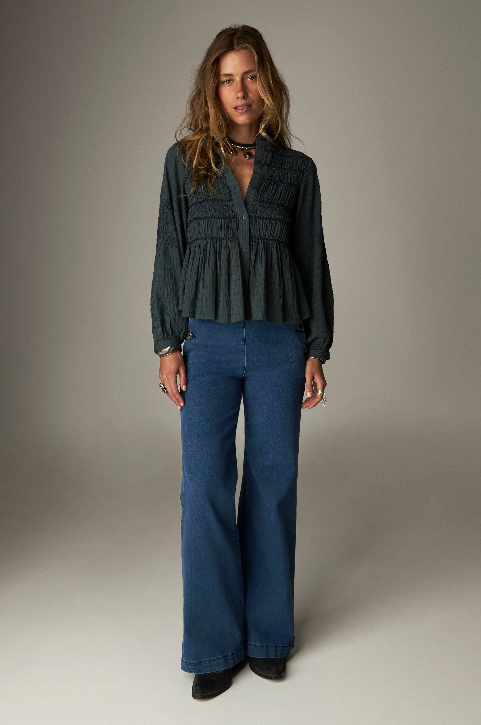 Darla Blouse in Vintage Turquoise