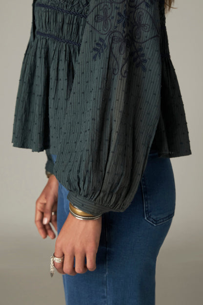 Darla Blouse in Vintage Turquoise