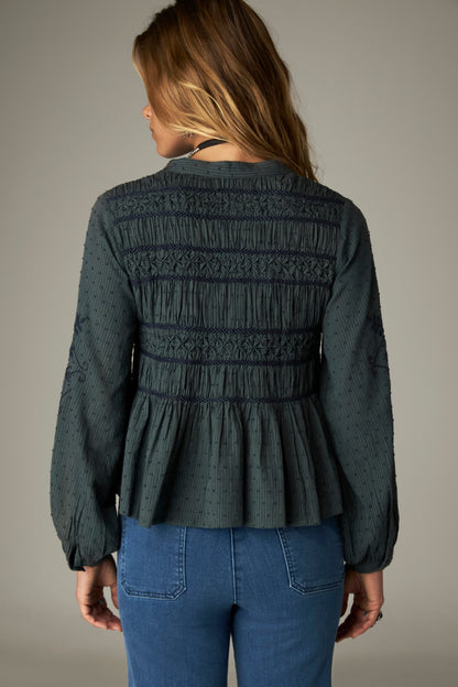 Darla Blouse in Vintage Turquoise