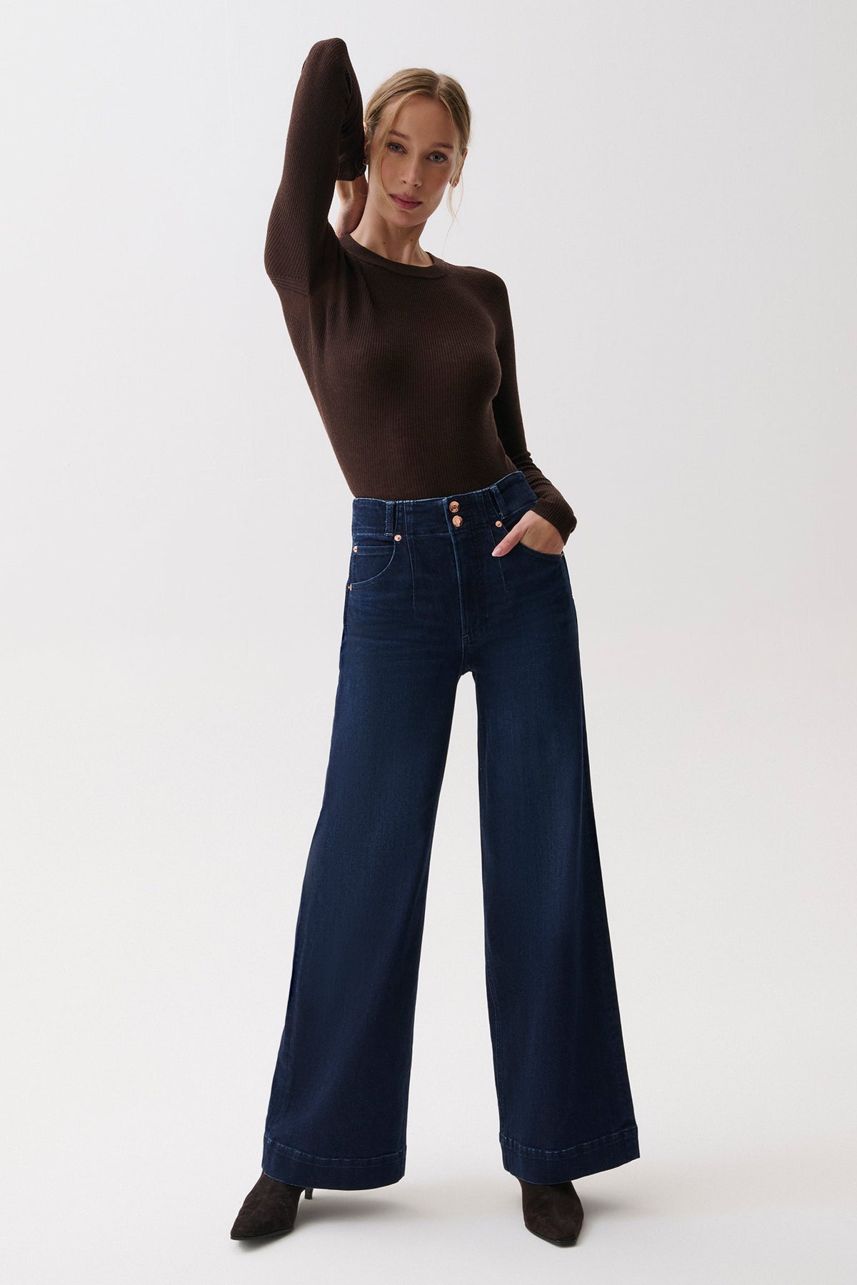 Lana High Rise Ultra Wide Leg Jean in Starstruck