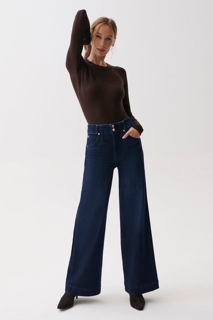 Lana High Rise Ultra Wide Leg Jean in Starstruck