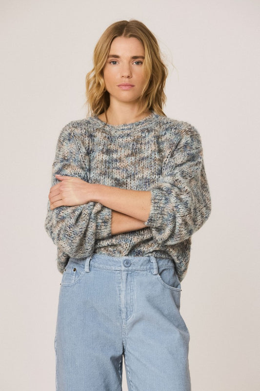 Indi & Cold Pullover Sweater In Azul