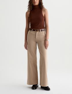 Saige Wide Leg Corduroy Pant in Studio Tan