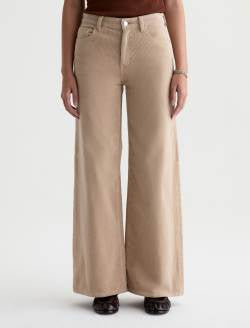Saige Wide Leg Corduroy Pant in Studio Tan
