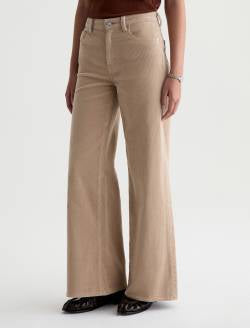 Saige Wide Leg Corduroy Pant in Studio Tan