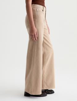 Saige Wide Leg Corduroy Pant in Studio Tan