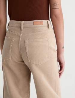 Saige Wide Leg Corduroy Pant in Studio Tan