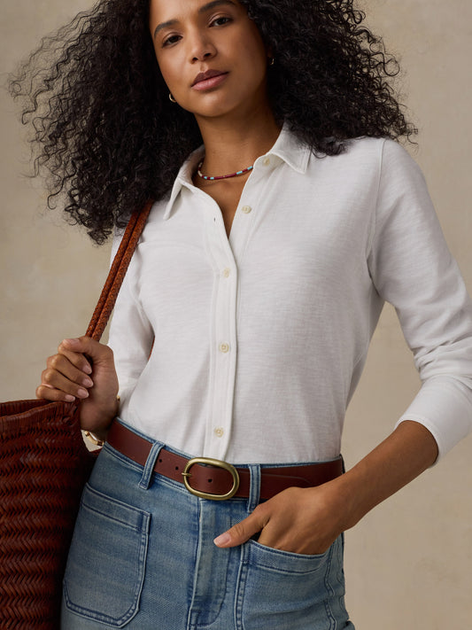 Sunwashed Knit Shirt in White