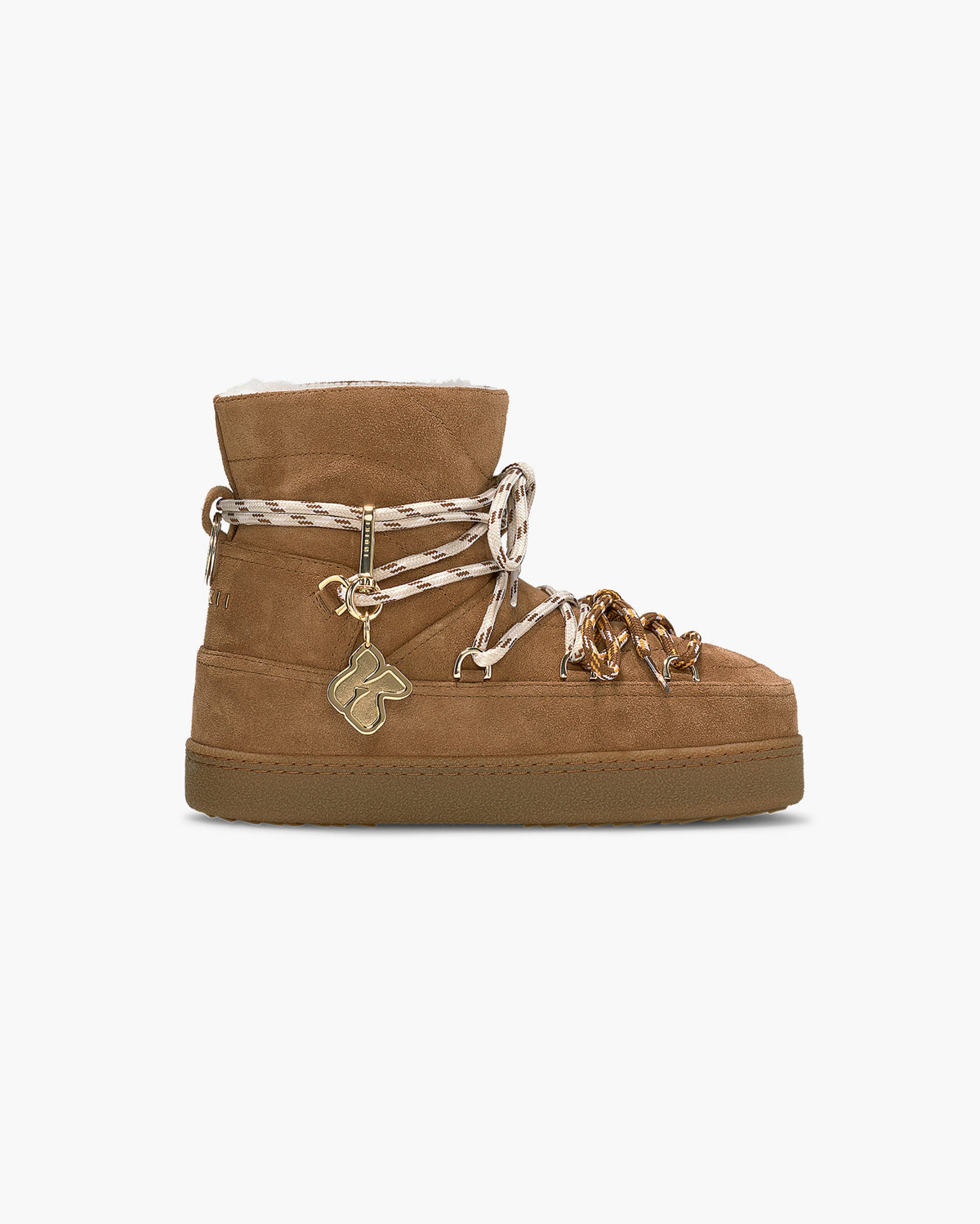 Quilted Suede Boot in Brown