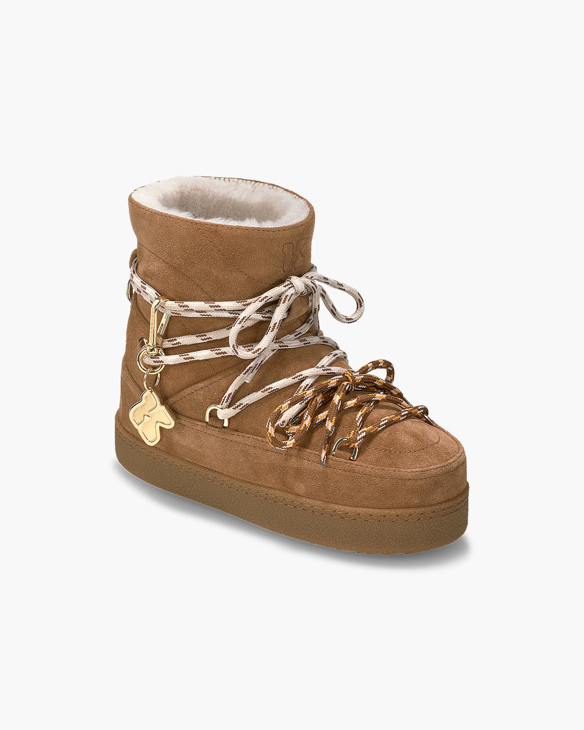 Quilted Suede Boot in Brown