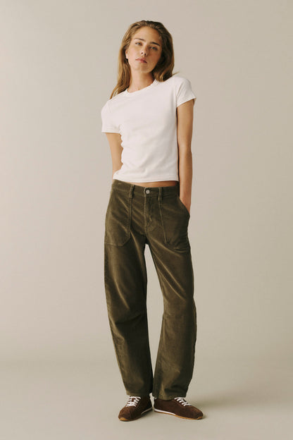 warp + weft BNA Corduroy Pants in Olive Grove