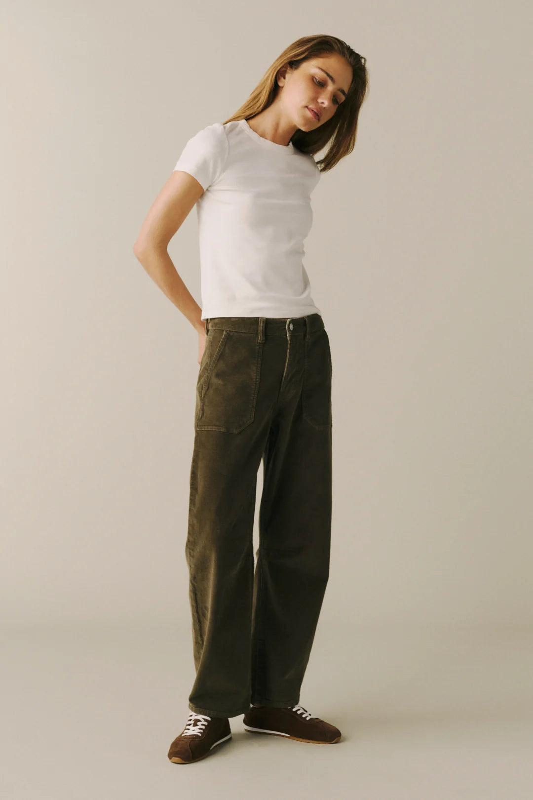 warp + weft BNA Corduroy Pants in Olive Grove